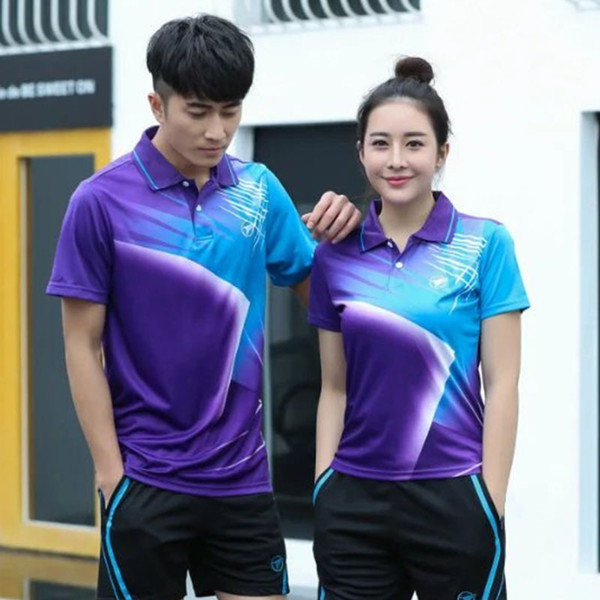 New Sportswear Quick Dry Breathable Badminton Shirt,Women Men Table Tennis Team Running Fitness Exercise Training Polo T Shirts