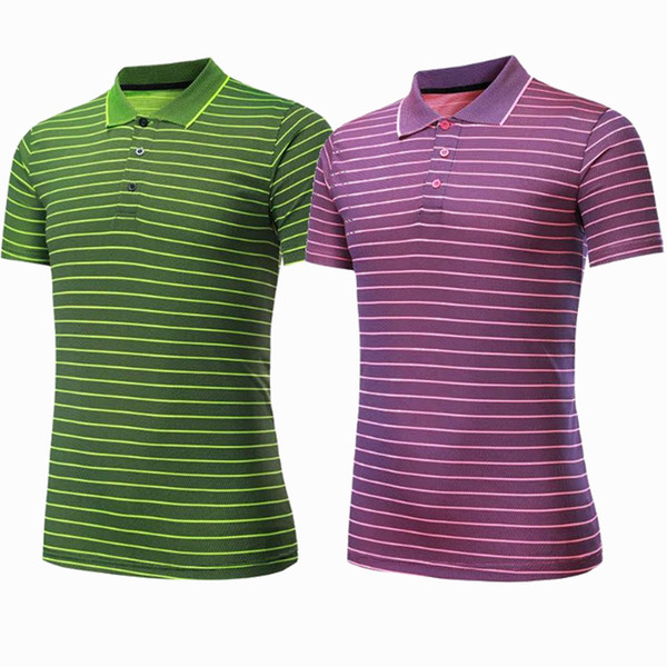 Sportswear Quick Dry breathable badminton shirt,Women/Men table tennis game running training Sport golf POLO stripe T Shirts