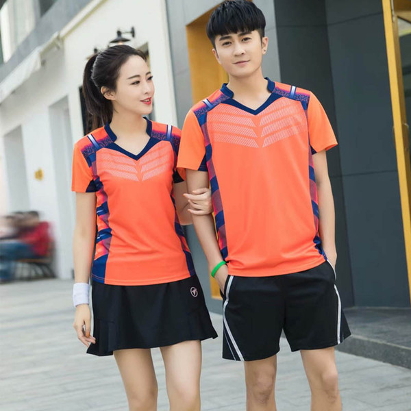 Sports Brand Quick Dry Breathable Badminton Shirt,Women Men Table Tennis Team Running Fitness Exercise Training Polo T Shirts