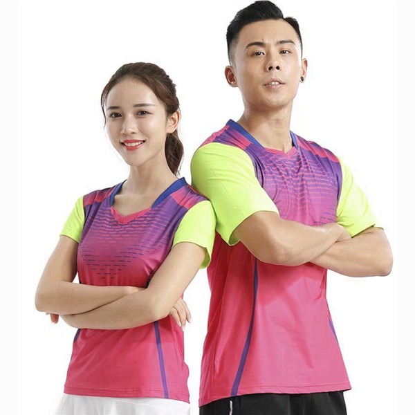 New Sport Gym Quick Dry breathable badminton shirt Jerseys, Women/Men table tennis clothes team game training running T Shirts