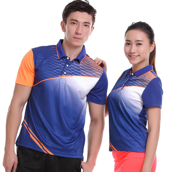 Plus Size Sportswear running Quick Dry breathable badminton shirt ,Women/Men table tennis shirt team game Sport POLO T Shirts