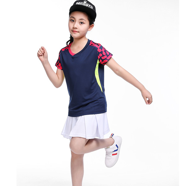 Children Badminton clothes Girl tracksuit , Sports children table tennis clothes girl , Wicking Tennis skirt 5060