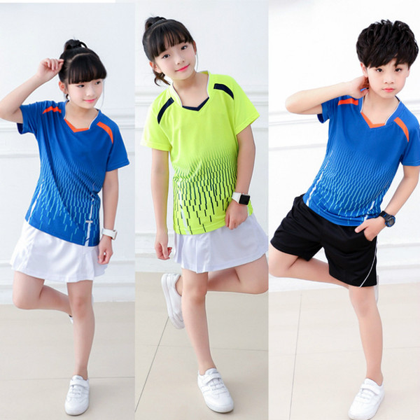 Kids Youth Badminton Shirt Skirt Suit for boys girls Breathable Running Table Tennis Jersey Training Team Uniform Kit Sportswear