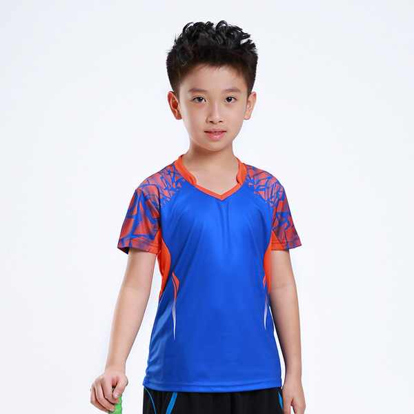 Free Printing Children Badminton shirt Boy , Girl sports Tennis t shirt , kids Badminton t Tennis AF007