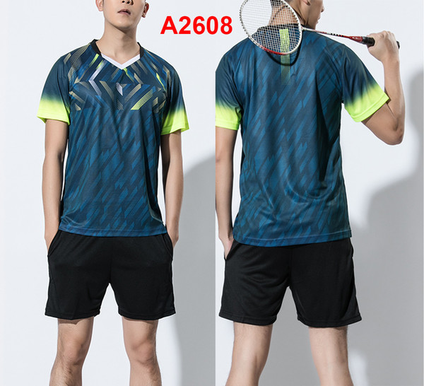 2018 Quick Dry Badminton sets Men , sport badminton clothes , Tennis clothes Running sets Tennis shirts + shorts 1 Set