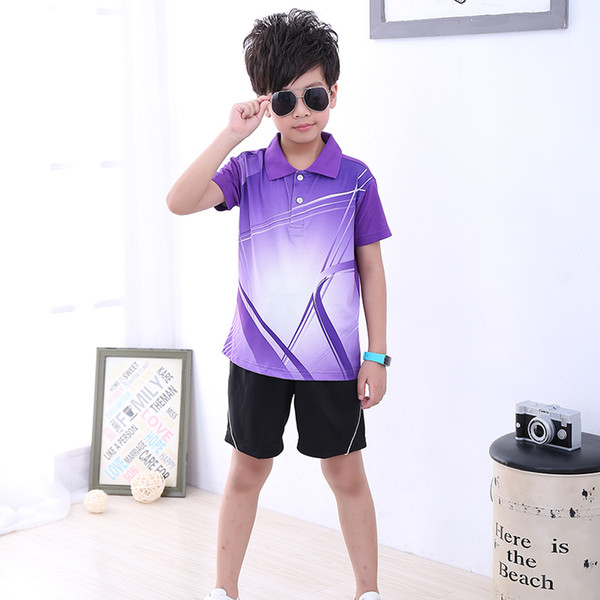 Free print Children Tennis clothes boy sports shirt , Sports children table tennis sets girl , Quick Dry Badminton clothes 5051