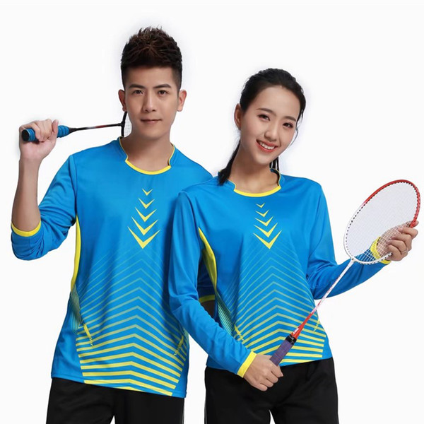 Long sleeve Sports Quick Dry breathable badminton shirts,Women/Men table tennis team game training Exercise Sport T Shirts