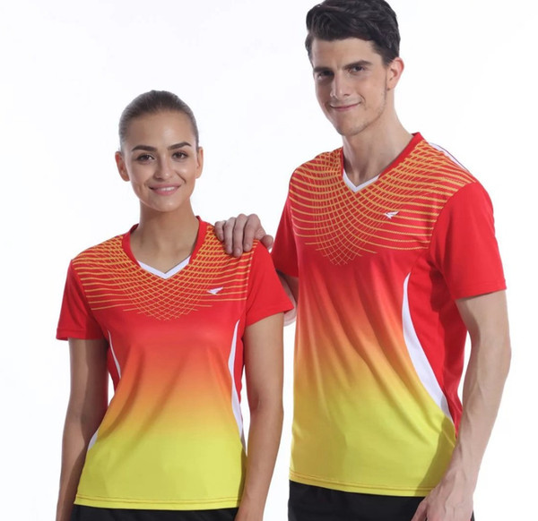 New Running Shirt Sportswear Quick Dry Breathable Badminton Shirt Jerseys Women Men Table tennis Short Sleeve T-Shirts