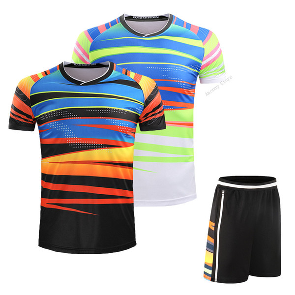 Adsmoeny Badminton Shirts+Shorts Jersey men/Women Wicking Quick Dry Badminton clothes Sport Suit ladies Table Tennis T-Shirt