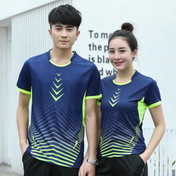 2018 Top Quick Dry breathable badminton shirt,Women Men table tennis team running Fitness exercise training Sports T Shirts