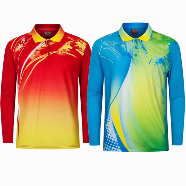 Sportswear Quick Dry Breathable Long Sleeve Badminton Shirt Men Table Tennis Shirt game Training Golf Polo Running Shirts