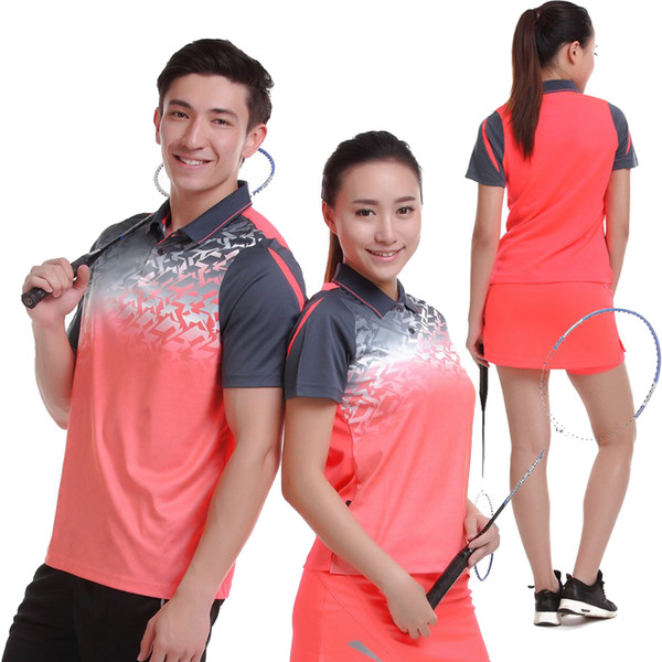 2017 Women/Men table tennis clothes team game short sleeve POLO T Shirts Running Sportswear Quick Dry breathable badminton shirt