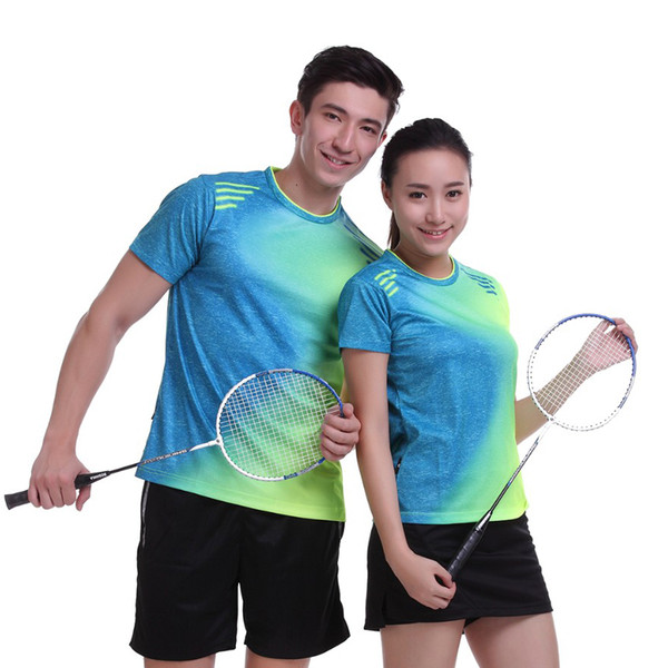 2017 Women/Men table tennis Print clothes team game O Neck T Shirts Plus Size Sportswear Quick Dry breathable badminton shirt