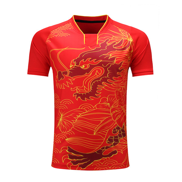 China Dragon Mens Badminton Shirt,Table Tennis Shirt Men / Women Sports Shirt Quick Dry Tennis Training Shirts Active Wear