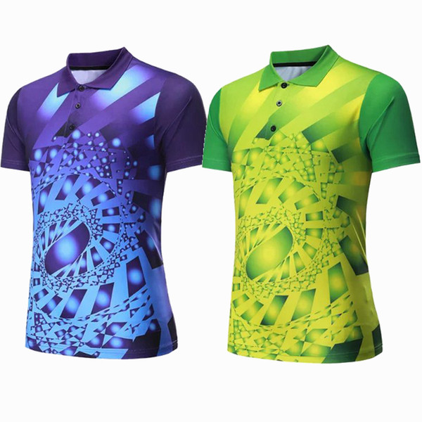 Men Sportswear badminton shirts Jerseys Volleyball Golf table tennis t-shirt sports clothes POLO T Shirts Quick Dry breathable