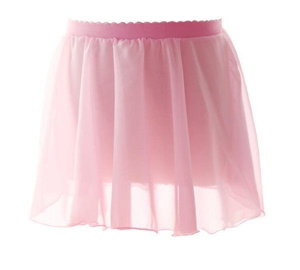 95cm-160cm Kids Girls Dance Basic Classic Chiffon Mini Pull-On Wrap Skirt Pink Purple Black White Blue Free Shipping