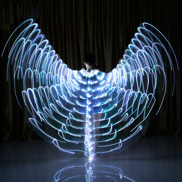 New LED Wings Sticks Adjustable Adult LED Glowing Wing 360 Degree Wings Belly Dance Glowing Dance Props