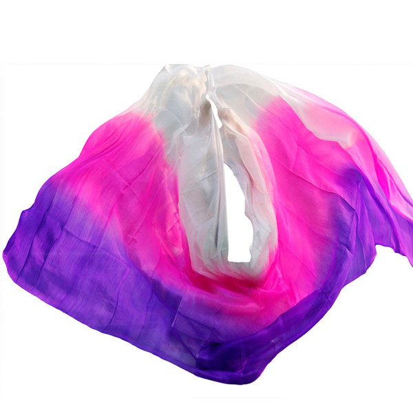 New style Belly dance veils 100% silk veils handmade gradual color can be customized