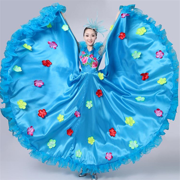 2019 New Hot Ladies Opening Dance Big Swing Skirt Costume Adult Female Festival Outfit Christian Dance Skirt National Costume