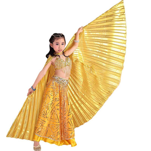 Children Dance Performance Props Belly Dance Accessories Egyptian Gold Wings Non-split Gold/Silver Isis Wings No Sticks