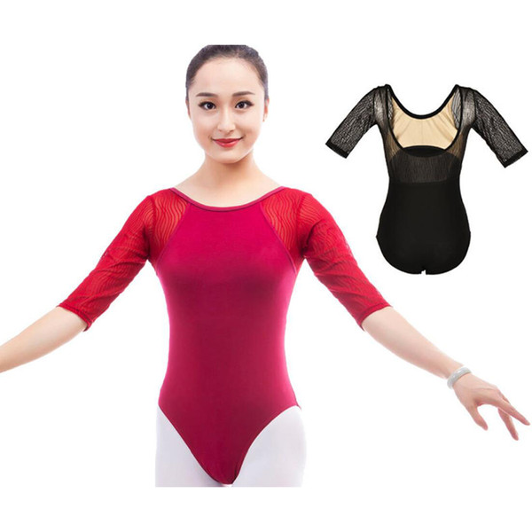 adult leotard half sleeve lace leotard women ballet