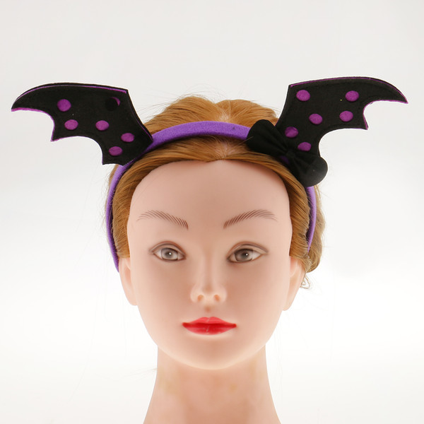 New Arrival Black Evil Bat Headbands And Wing Set Halloween Bat Fairy Hairbands Halloween Cosplay Party Girls Hair Accessories