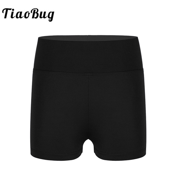 TiaoBug Kids Girls High Waist Activewear Ballet Dance Shorts Bottoms Gym Sports Fitness Yoga Gymnastics Shorts Child Dance Wear