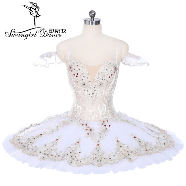 women sleeping beauty professional ballet tutus girls performance stage costumes tutu dress cream white BT9237