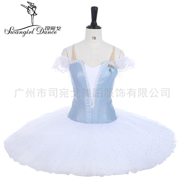 Blue gray fairy professional tutu costume YAGP competiton classical ballet tutu performance ballet stage costume dress LT0021