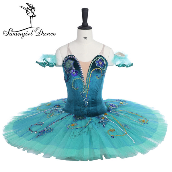 Green Sleeping Beauty USA Ballet Comeptiton Girls La Esmeralda Variation Professional Stage Costume Tutu Adult9038