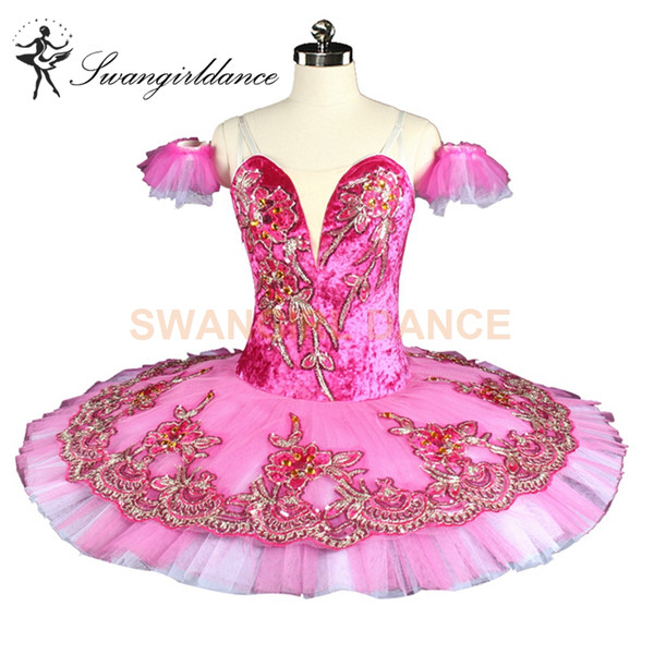 Adult Professional Ballet Tutu Dark Pink Women Nutcracker Performance Tutu Girls Pancake Classical Ballet Stage Costume BT9151