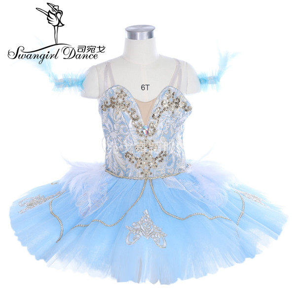 women blue swan lake classical ballet tutu adult professional performance pancake tutu dress BT9243