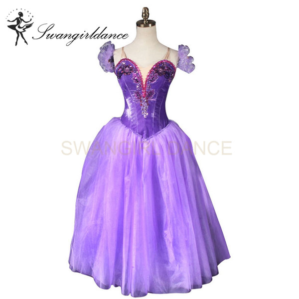 Purple Romantic Ballet Tutu long Dress Red Ballet Ballerina Tutu Dress Girls Professional Tutu Ballet Dance Tutus BT9088B