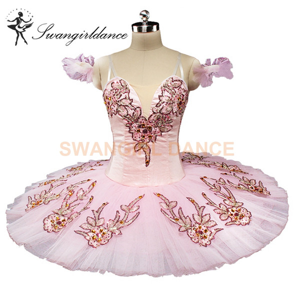 Adult Nutcracker Professional Ballet Tutu Pink,Women Sugar Plum Fairy Performance Tutu,Fairy Doll Classical Ballet Stage Costume BT9137