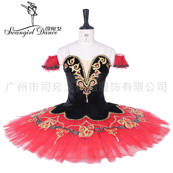 black red don quixote ballet costumes women paquita professional ballet stage tutu costume pancake platter tutu BT9292