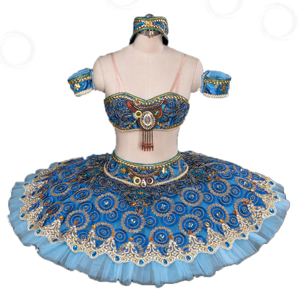 Le Corsaire Blue Professional Ballet Tutus Glissade Tutu Classical Performance Competition Platter Professional Ballet Costumes BT9057