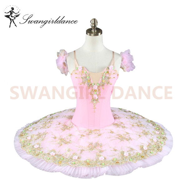 Pink Sugar Plum Fairy Professional Stage Costume Tutu Women Girls Pancake Tutu DressBT8991A