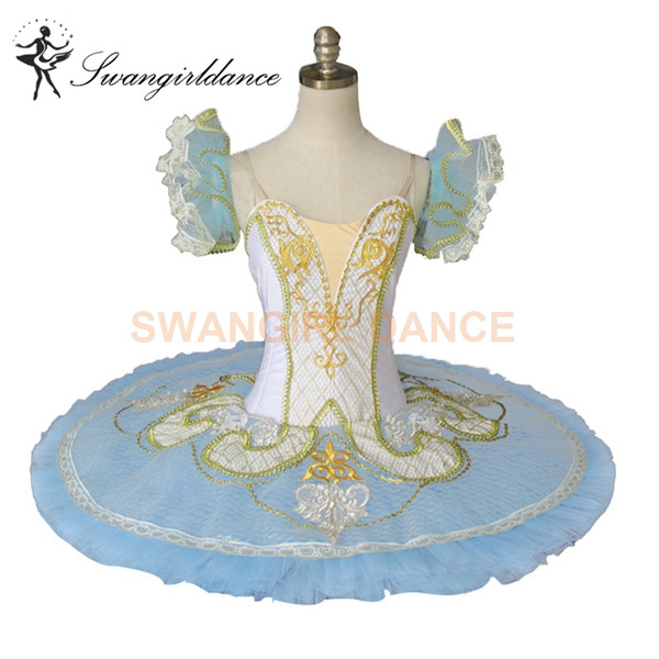 Women White Blue Roymanda Paquita Platter Professional Stage Costume Tutus Adult Competiton Performance Ballerina Tutu Women BT9097B