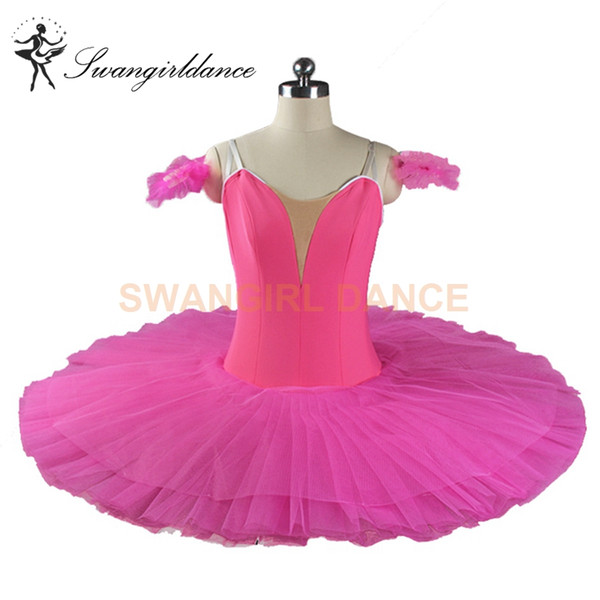 Beauty Rose Red Adult Classical Performance Stage Ballet Tutu Dress Women Dark Pink Professional Classical Dance Tutus BT9111B