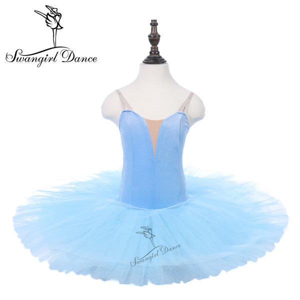 Pale Blue Bird Pancake Tutu Skirts Ballet Loetards Women Practicing Classical Ballet Dancing Tutu Ballerina Tutu PPL18044E