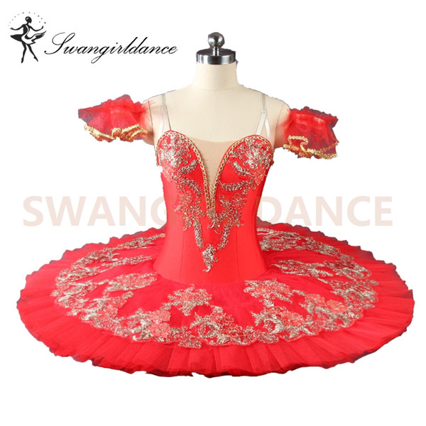 Professional Ballet Tutu Costume Red Flower Fairy Romance La Esmeralda Girls Kids Ballerina Sugar Plum Fairy TutuBT9046A