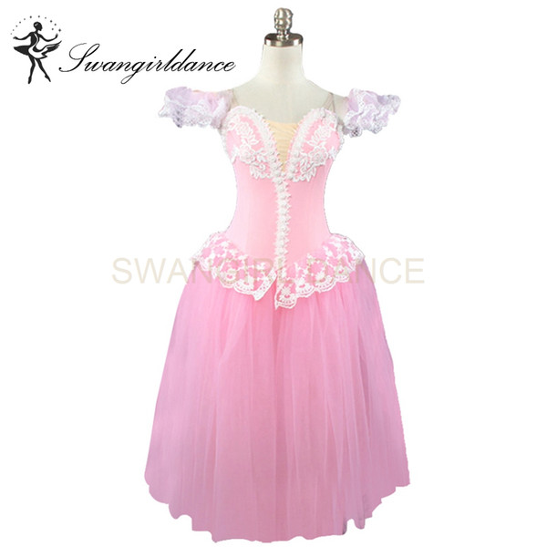 Pink Fairy Professional Ballet Long Tutu Dress Girls Women Romantic Ballet Tutu Adult Ladies Classical Ballet Dance Costumes BT8903A