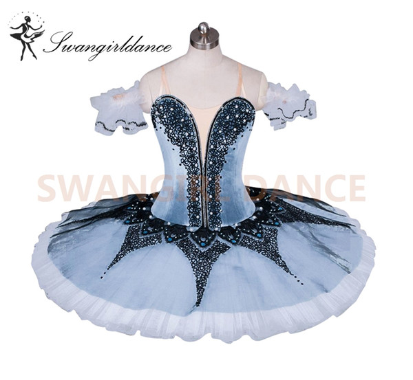 Adult Professional Ballet Tutu Grey White Queen Classical Ballet Stage Costume Nutcracker Performance Gray Platter TutuBT9032