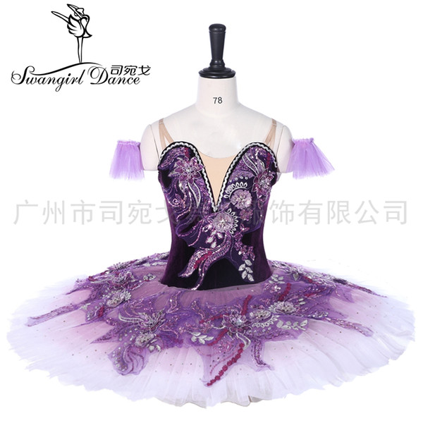 dark purple fairy professional ballet tutu women performance classical ballet tutu costumes adult pancake tutu BT9333