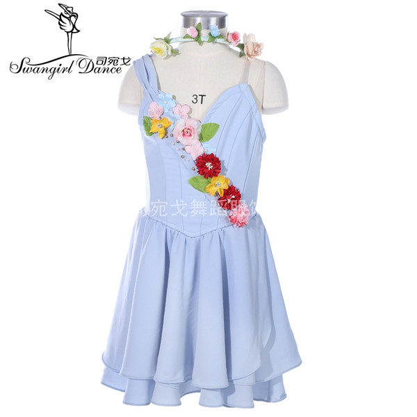 Cupid Variation Light Blue Professional Ballet Costume Diana And Acteon Variation Chiffon Ballet Dance Dress BT9254