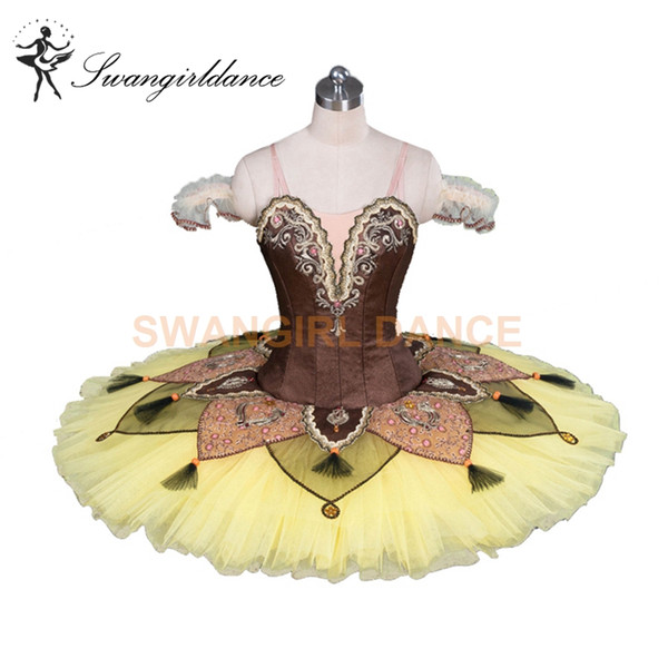 Gold Yellow Competition Ballet Tutu Costume Professional Tutu Ballet for Dance Performance Troupe Nutcracker Classical Ballet Tutu BT9084