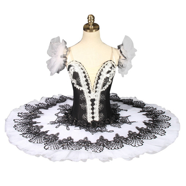 Adult Professional Ballet Tutu Black White Nutcracker Ballerina Pancake Performance Ballet Tutu BT9052A