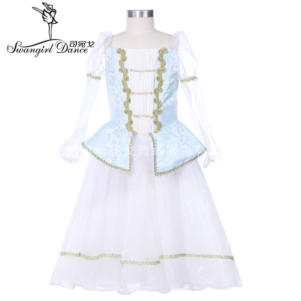 Pas De Trois Light Blue Professional Ballet Dance Dress Child Romantic Ballet Stage Costume Dress BT9253