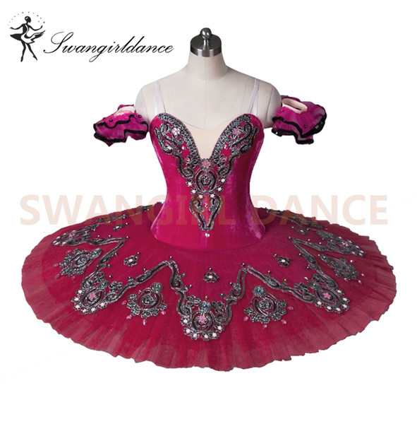 Customized Rose red Classical Ballet Tutu Professional Ballerina Dance CostumeBT8992D