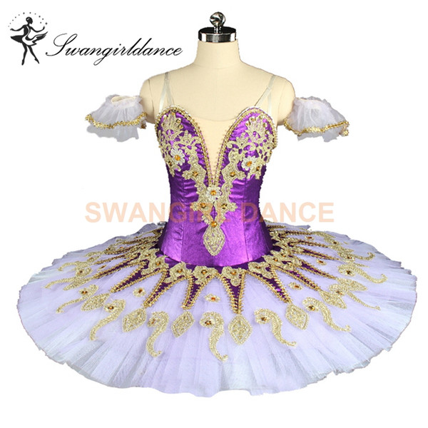 Purple Fairy Nutcracker Classical Ballet Stage Cosutmes Tutu Dress Women Pancake Professional Ballet Tutu Performance BT9134F